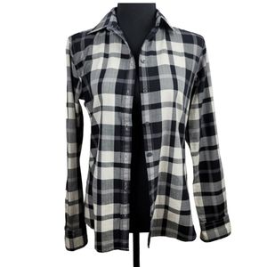 Banana Republic Soft Wash Plaid Button Down Shirt Sz XS